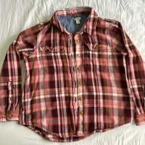 LL Bean 1912 Plaid Overshirt Medium Petite.
